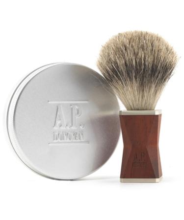 A.P.Donovan - shaving brush made of roof hair and wood |Reinacht brush and 100g vegetable shaving soap |Made in Germany - Dexter Mahogany
