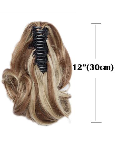 SEGO Ponytail Extension - Realistic Wavy Hairpiece in Light Brown & Ash Blonde - 110G 30cm Voluminous Hair Extensions for Effortless Style - Buy Online on GoSupps.com