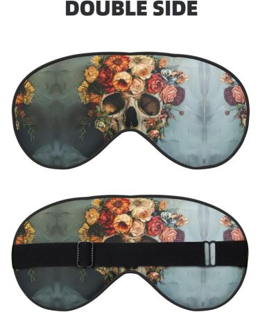 Floral Skull Print Eye Mask | Double-Sided Soft & Light Blocking | Enhance Sleep Quality - Buy Online on GoSupps.com