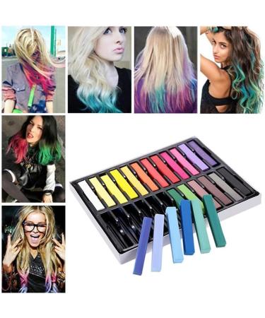 Hair Chalk 24-Color Set Non-Toxic Temporary Hair Dye Pastels for Women Girls Kids Teens and Adults - Easy to Apply Washable Vibrant and Safe Hair Coloring Solution H&Q - Buy Online on GoSupps.com