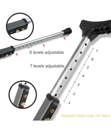 Aluminum Underarm Crutches Fashion Lightweight Ergonomic Walking Stick Great for Travel or Work for 150-190cm People 2 Count Selfless dedication - Buy Online on GoSupps.com