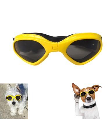 WELLXUNK Dog Sunglasses Adjustable Strap for UV Sunglasses Waterproof Protection for Small and Medium Dogs Yellow - Buy Online on GoSupps.com