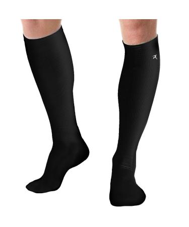Rymora Compression Socks for Women & Men Circulation - Running, Work, Pregnancy Black (Lightweight) Medium