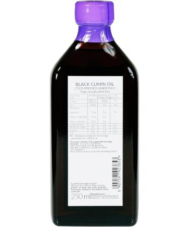 Raw Black Cumin Oil (Nigella Sativa) Cold Pressed Unrefined - 250ml (Pack of 1) - Buy Online on GoSupps.com