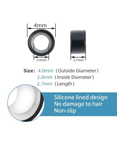 Neitsi 4mm Silicone Lined Micro Rings Links Beads for I-Tipped Hair Extensions - 500pcs Black - Buy Online on GoSupps.com
