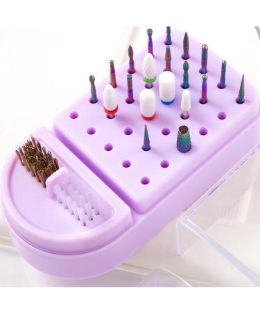FEIlei 30 Holes Nail Drill Bits Storage Box Nail Grinding Head Holder Stand Display Pink - Buy Online on GoSupps.com