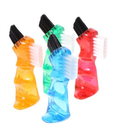 Combined sortable brushes 4 pieces toothbrush prosthesis cleaning device household small prosthesis brush brush cleaning brush portable cleaning household mini double -sided oral