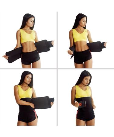 ActiveGear Waist Trimmer Belt - Red Medium | Slim Body Sweat Wrap for Stomach and Back Lumbar Support - Buy Online on GoSupps.com