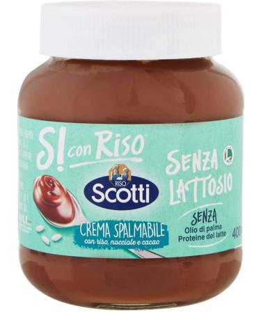 Riso Scotti Riso Scotti Si con Riso Spread Cream with Rice Hazelnuts and Cocoa - Lactose Free Gluten Free and Palm Oil Free 400g