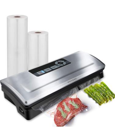 Potane Vacuum Sealer Machine, 85kPa Pro Vacuum Food Sealer, 8-in-1 Easy Presets, 4 Food Modes, Dry&Moist&Soft&Delicate with Starter Kit, Compact Design(Silver)