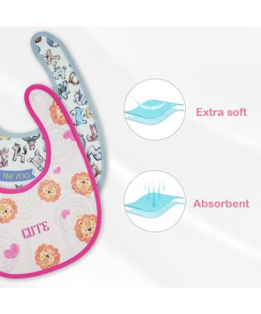 Vicloon Baby Bandana Dribble Bibs 7pcs - Teething Bibs for Boys and Girls | Soft & Absorbent Infant Bibs | Unisex Pink-white - Buy Online on GoSupps.com