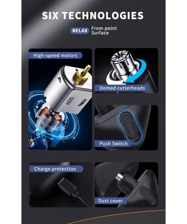 Rechargeable Ear and Nose Hair Trimmer for Men & Women - Powerful Motor Double-Edged Blades | Smooth Cuts - Black - Buy Online on GoSupps.com