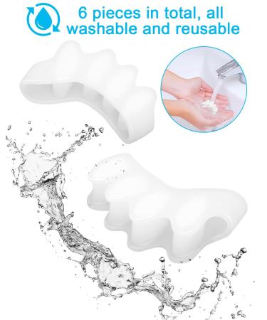 Golbylicc Soft Toe Spacers 3 Pairs - Small-White - Gel Toe Separators for Children - Bunion Corrector & Plantar Fasciitis Relief - Buy Online on GoSupps.com