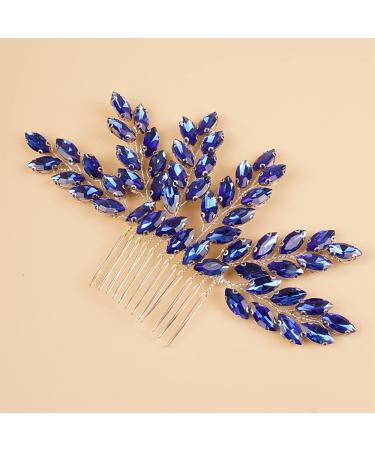 BERYUAN Blue Teardrop Rhinestone Hair Comb Crystal Rhinestone Bride Headpiece Handmade Hair Accessories Silver Wedding Headband for Bridal Women and Girls (blue) - Buy Online on GoSupps.com