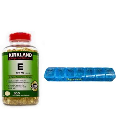 Eleganceinlife Vitamin E 400 IU Softgels + Multicolor Weekly Pill Planner - 500 Count - Buy Online on GoSupps.com