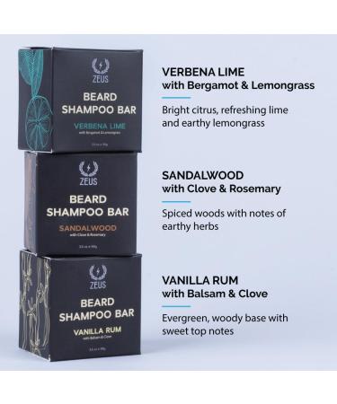 ZEUS Beard Shampoo Bar - Natural Hydrating Soap for Face & Beard | Premium Vanilla Rum Scent (3.5 oz - Buy Online on GoSupps.com