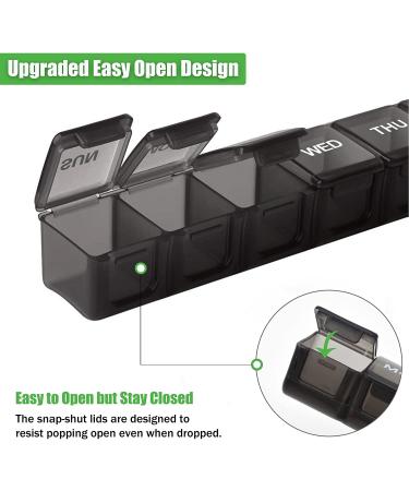 2 Pack Large 7 Day Weekly Pill Organizer - AM/PM Pill Containers for Vitamins and Medication - Buy Online on GoSupps.com