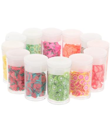 12 Boxes Nail Art Accessories Diy Nail Art Fruit Slices Nail Art Jewelry Accessories Mini Fruit Clay Slices Clay Fruit Slices Nail Fruit Spacer Beads Polymer Clay Soft Pottery 3d