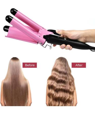 3 Barrel Curling Iron Crimper Hair Waver Deep Wave Styling Tool (Pink) - Buy Online on GoSupps.com