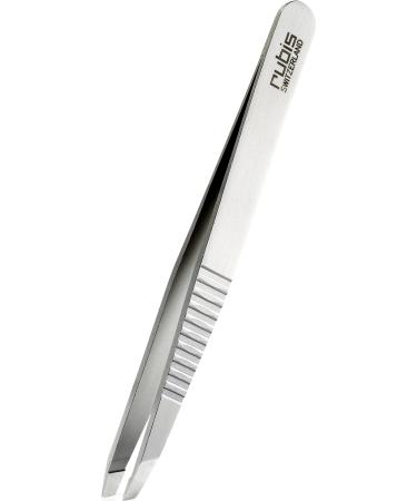 Rubis ProGrip tweezers slanted - with grooved handle non-slip - eyebrow tweezers professional tweezers