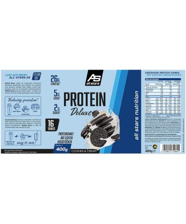 All Stars Protein Deluxe Can 400g - Cookies & Cream | Premium Protein Powder for Muscle Building & Weight Management - Buy Online on GoSupps.com
