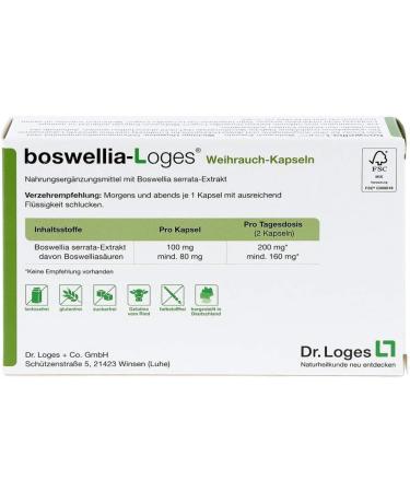 Buy BOSWELLIA-LOGES Frankincense Capsules - 60 Pieces (58.6g) for Natural Inflammation Relief | Fast International Shipping - Buy Online on GoSupps.com