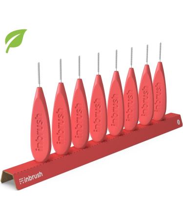 Inbrush Interdental Brushes Sparpack | 48 Pieces ISO Size 2 (Red) - Medium Spaces - Plastic-Free Handle & Packaging - Practical Display - Buy Online on GoSupps.com