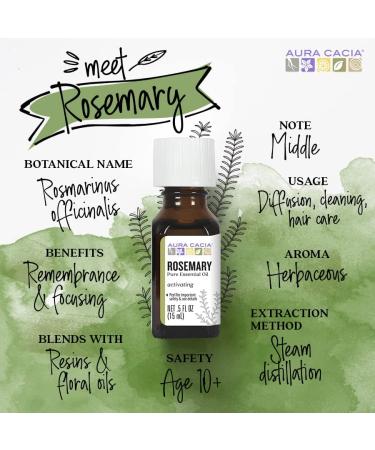 Buy Aura Cacia Organic Rosemary Essential Oil - Premium Quality for Aromatherapy & Natural Remedies | International Shipping Available - Buy Online on GoSupps.com