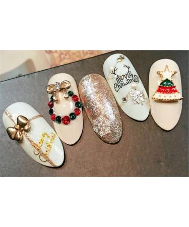 1 Case Nail Art Metal Snowflake Charm Cute Santa Claus Rhinestone 3D Jewelry Diamond Nail Art Christmas Decorations Alloy Nail Supplies Jewelry Xmas Nail Studs - Buy Online on GoSupps.com