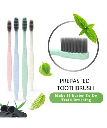 DR.PERFECT Prepasted Charcoal Toothbrushes - Pack of 24 | Individually Wrapped in Sealed Paper Bags - Buy Online on GoSupps.com