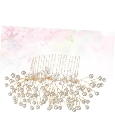 Angoily Metal Hair Clips Gold Hair Clips Bridal Headpiece Leaf Pearl Hair Comb Bridal Hair Comb Rhinestone Bridal Rhinestone Hair Clip Crystal Headpiece Wedding Accessories Bride - Buy Online on GoSupps.com