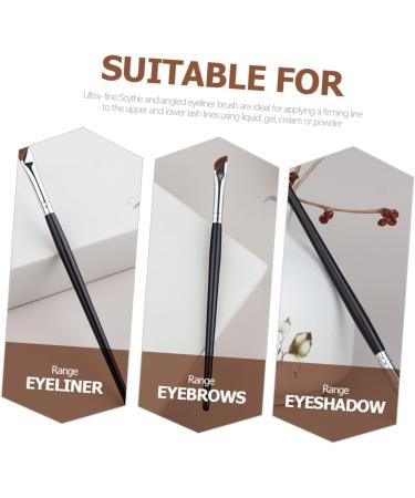 PLAFOPE 2pcs Eyebrow Brush Flat Thin Eyeliner Brush Women Makeup Brush Angled Brush Eye Shadow Brush Metal - Buy Online on GoSupps.com