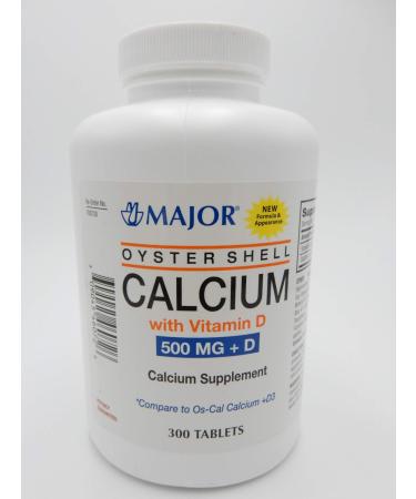 Oyster Shell Calcium with Vitamin D Tablets 500mg-200u 300ct Pack of 1