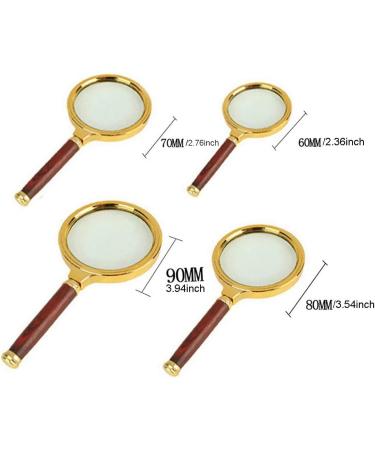 Portable Handheld Magnifier 5pcs 10X Imitation Wooden Handle Reading Aid Mirror for The Elderly 60/70/80/90/100mm Full of Stars - Buy Online on GoSupps.com