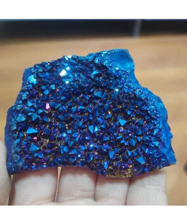 Natural Crystal Rough Specimen 1pcs Natural Crystal electroplated Colored Crystal Clusters Specimen of Open Crystal Clusters Home Decorated Stones CrystalsStone (Size : 80-100g)