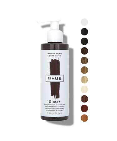 dpHUE Gloss+ Medium Brown Semi-Permanent Hair Color & Conditioner, 6.5 oz - Color Boost with Healthy Shine - Deep Conditioning Treatment - No Peroxide, Ammonia or Mixing - Gluten-Free, Vegan