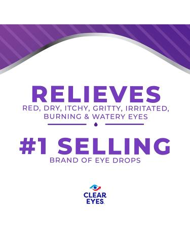 Clear Eyes 7 Symptom Relief Eye Drops 0.5 Fl Oz - Fast Acting Relief for Dry, Red, Itchy Eyes - 0.5 Ounce - Buy Online on GoSupps.com
