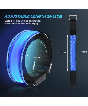 Flintronic LED Bracelet - 4 pcs Reflective Lighting Tape Safety Light Band for Night Running & Outdoor Sports - Unisex Blue - Buy Online on GoSupps.com