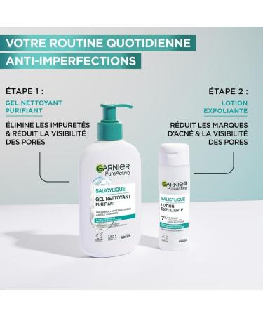 GARNIER Pure Active - Soin Exfoliant Visage - R duit Les Marques D'acn & Les Pores - Niacinamide AHA & Acide Salicylique - Formule Liquide L g re - Vegan & Cruelty Free - Unisexe - 120 ml - Buy Online on GoSupps.com