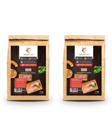 Wildfang® Dog Food - Dry - Grain Free - Premium Dry Food - 2 x 2 kg - Adult Chicken