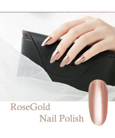 Metal Nail Polish Rose Gold Nail Varnish Quick Drying Rose Gold Metallic Effect Nail Art Polish Mirror Nail Varnish Long Lasting Non-Peelable Magic Mirror Gel Nail Polish No UV Needed - Buy Online on GoSupps.com