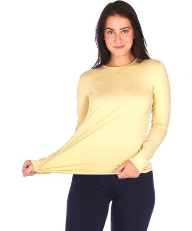 Thermajane Women's Long Sleeve Thermal Shirt - Nude, Size Small | Winter Thermal Undershirt for Women - Buy Online on GoSupps.com