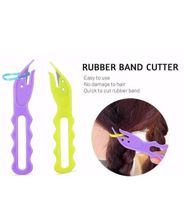 Hair Elastic Band Cutter for Kids - 3pc Hair Tie Remover Tool + 50pc Clear Elastic Hair Rubber Bands - Buy Online on GoSupps.com