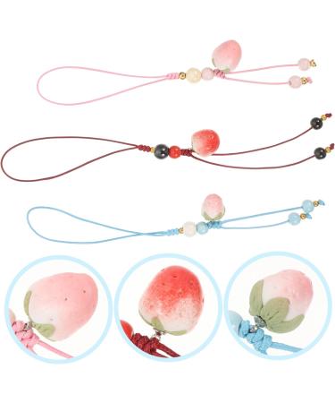 TEHAUX 3pcs Strawberry Pendant Car Gifts Strawberry Hanging Adornment Pendant Strawberry Keyring Car Ornament Key Fob Strawberry Hanging Ornament for Phone Folk-custom Handbag Ceramics - Buy Online on GoSupps.com