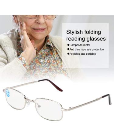 Foldable Metal Presbyopic Glasses for Visual Fatigue Relief | Silver Frame Reading Glasses - Shop Internationally - Buy Online on GoSupps.com