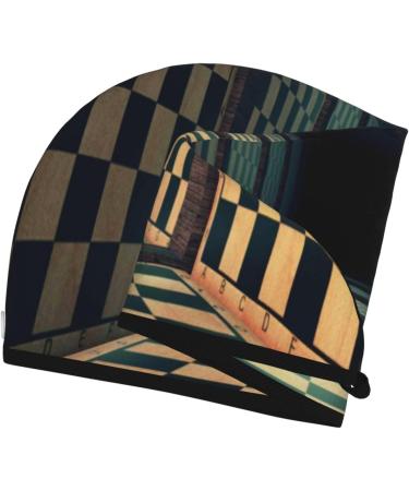 3D Abstract Chess Board Microfiber Hair Towel | Soft Super Absorbent & Quick Dry for Long Curly Hair - Coral Velvet Hair Wrap for Women - Buy Online on GoSupps.com
