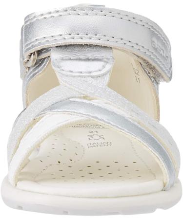 Geox Girl's B Verred B Sandals - 9 UK - Lt Grey White | Comfy and Stylish Footwear - Buy Online on GoSupps.com