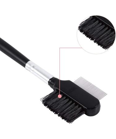 Eyelash Eyebrow Brush Metal Steel Eyelash Separator Comb Wood Handle Double Head Extension Makeup Supplies for Professional and Travel - Buy Online on GoSupps.com