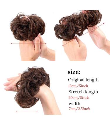 Artificial Elastic Wavy Curly Hair Donut Wig - Dark Brown Ponytail Curls for Women | 6-Inch Curly Hair Piece - Buy Online on GoSupps.com