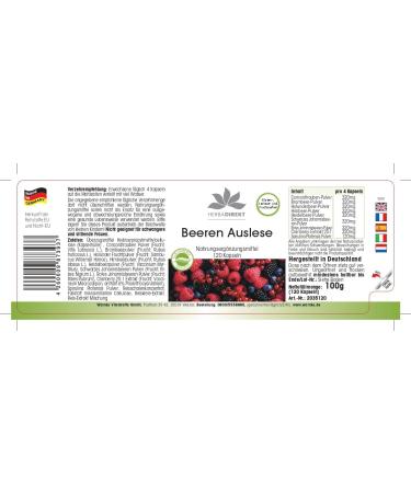 Berries Mix with Concorde Blackberries Elderberry Raspberry Blueberry Blackcurrant Red Gooseberry Cranberry and Spirulina 120 Capsules | herba direkt German Pharmacy Quality - Buy Online on GoSupps.com